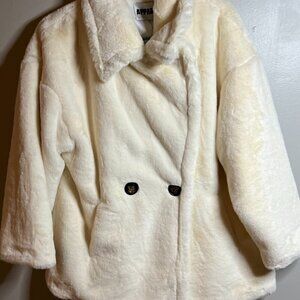 Apparis Faux Fur Coat Size L Cream Color